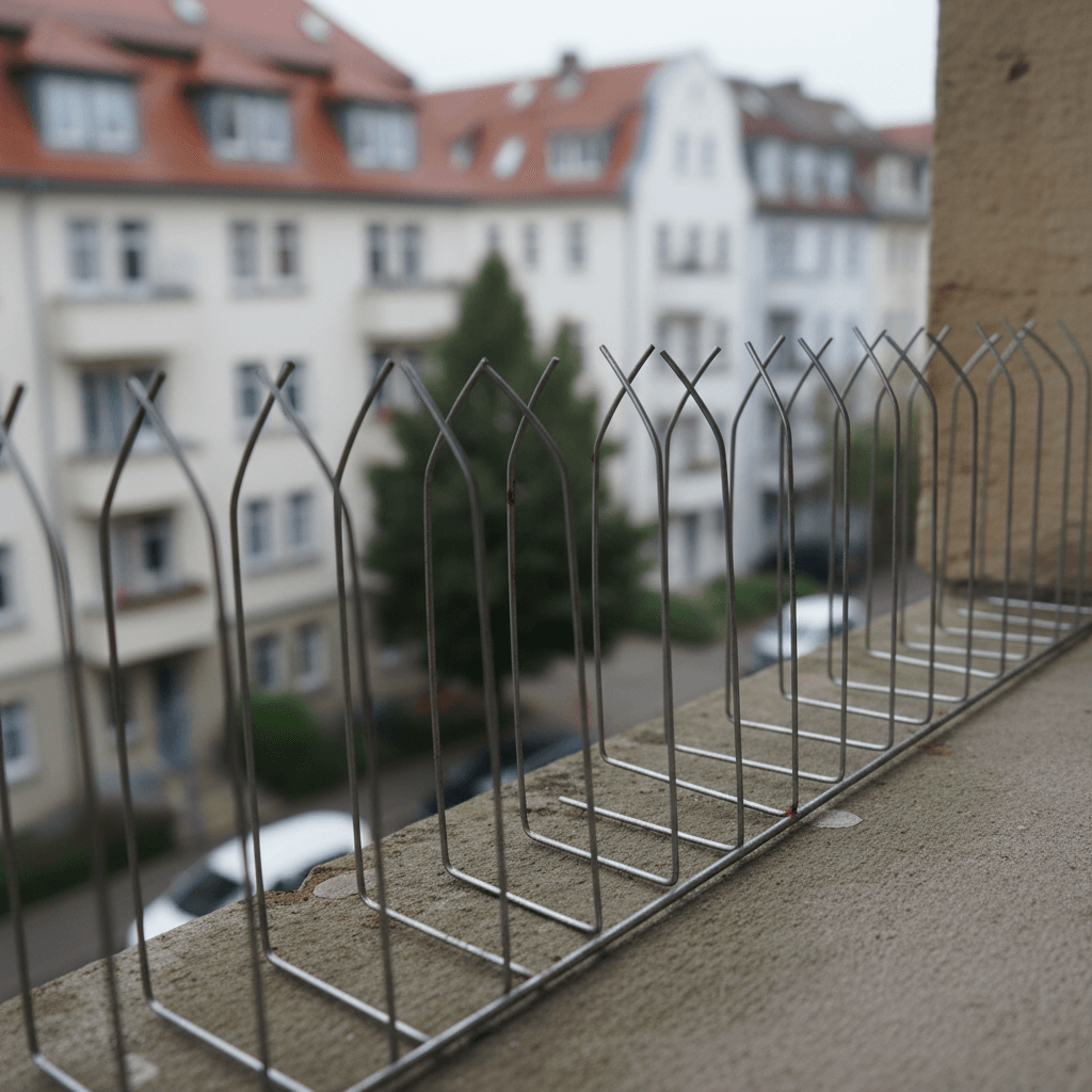 Spikes auf Fenstersims